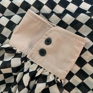 70s beige and black checkered Bishop button up